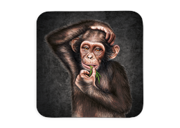 Untersetzer Black Edition, Affe, 9x9cm