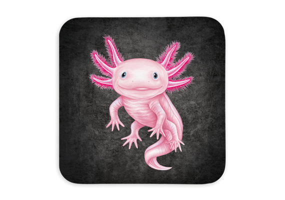 Untersetzer Black Edition, Axolotl, 9x9cm