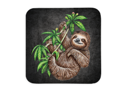 Untersetzer Black Edition, Faultier, 9x9cm