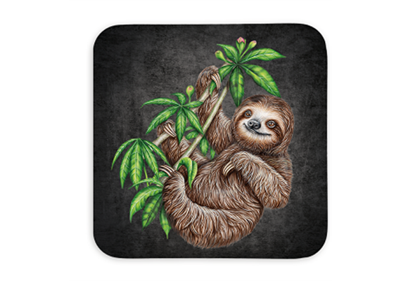 Untersetzer Black Edition, Faultier, 9x9cm