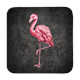 Untersetzer Black Edition, Flamingo, 9x9cm
