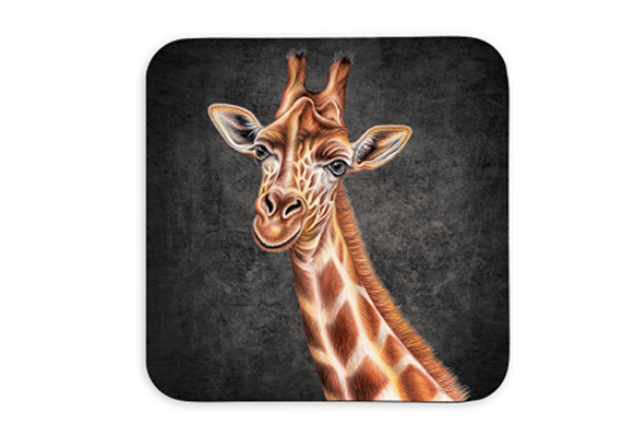 Untersetzer Black Edition, Giraffe, 9x9cm