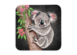Untersetzer Black Edition, Koala, 9x9cm