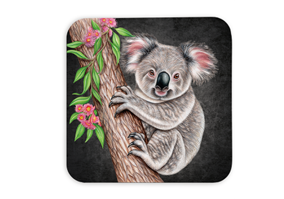 Untersetzer Black Edition, Koala, 9x9cm
