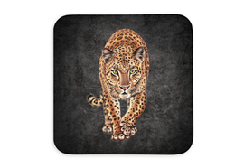 Untersetzer Black Edition, Leopard, 9x9cm