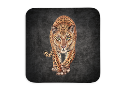 Untersetzer Black Edition, Leopard, 9x9cm