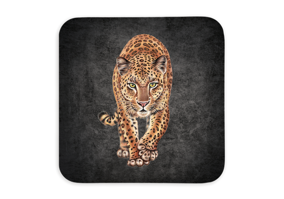 Untersetzer Black Edition, Leopard, 9x9cm