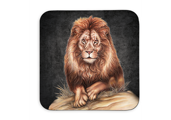 Untersetzer Black Edition, Löwe, 9x9cm