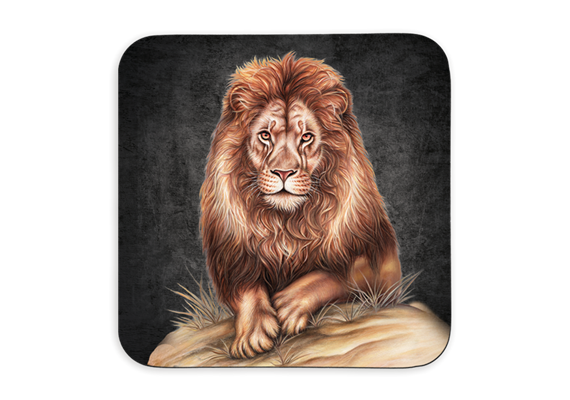 Untersetzer Black Edition, Löwe, 9x9cm