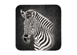 Untersetzer Black Edition, Zebra, 9x9cm