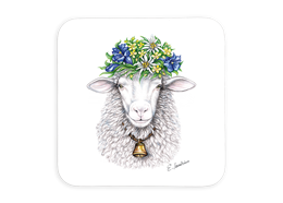 Untersetzer Blumenschaf, 9 x 9cm