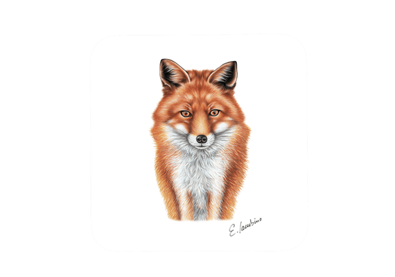 Untersetzer Fuchs, 9 x 9cm