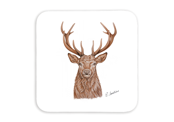 Untersetzer Hirsch, 9 x 9cm
