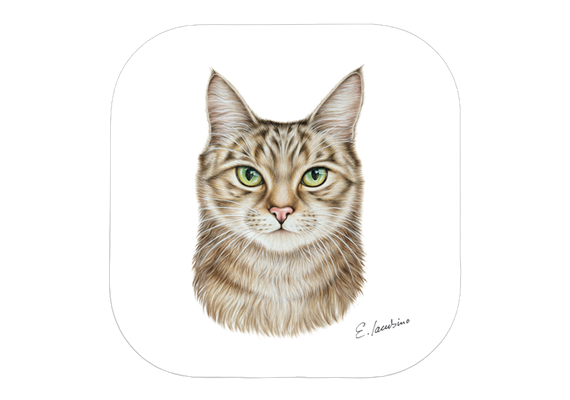 Untersetzer Katze, 9x9cm