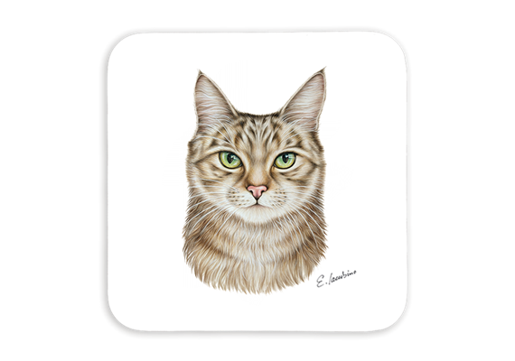 Untersetzer Katze, 9x9cm