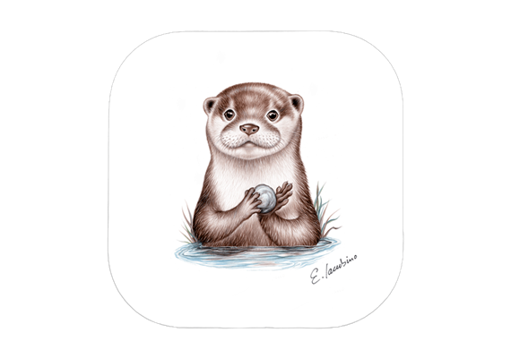 Untersetzer Otter, 9x9cm