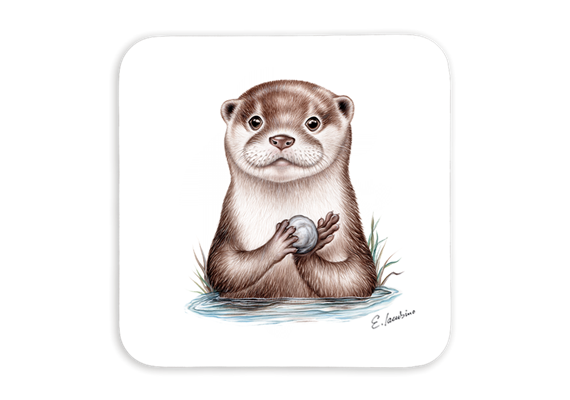 Untersetzer Otter, 9x9cm