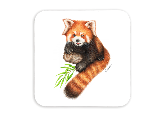 Untersetzer Roter Panda, 9x9cm