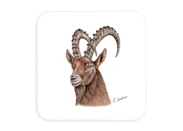 Untersetzer Steinbock, 9 x 9cm