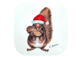 Untersetzer Weihnachtseichhörnchen 9 x9cm