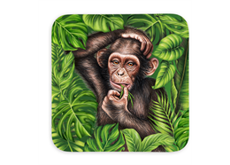 Untersetzer Wild Affe, 9x9cm