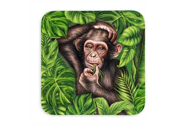 Untersetzer Wild Affe, 9x9cm