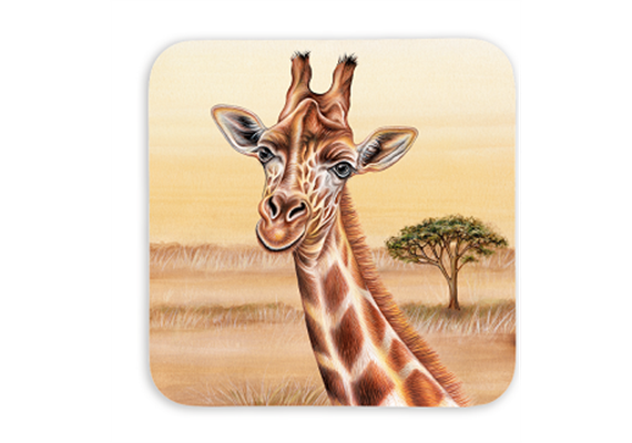 Untersetzer Wild Giraffe, 9x9cm