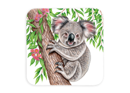 Untersetzer Wild Koala, 9x9cm