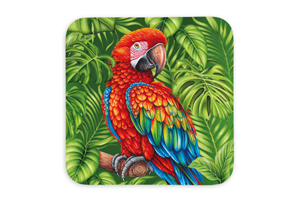 Untersetzer Wild, Papagei, 9x9cm