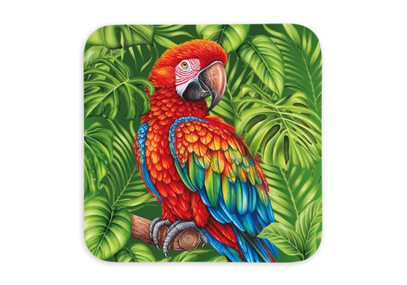 Untersetzer Wild, Papagei, 9x9cm