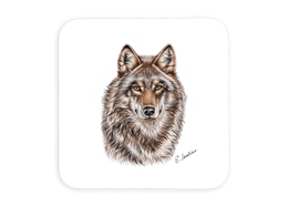 Untersetzer Wolf, 9 x 9cm