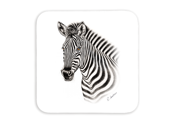 Untersetzer Zebra, 9x9cm