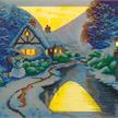 Verschneites Haus am Fluss, Bild 40x50cm LED Crystal Art Kit THOMAS KINKADE | Bild 2