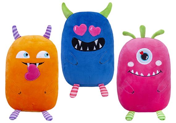 Weiche Kuschelmonster, 30cm, 3er Set, assortiert