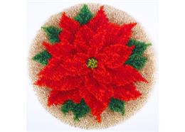 Weihnachsstern, 53.5x53.5cm Knüpf-Teppich rund Set