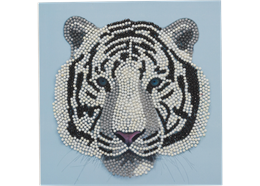Weisser Tiger (Kopf), Karte 18x18cm Crystal Art