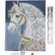 Weisses Pferd, Crystal Art Kit 40x50cm | Bild 4