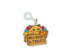 Will Work 4 Treats, Crystal Art Rucksack Anhänger