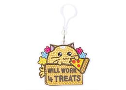 Will Work 4 Treats, Crystal Art Rucksack Anhänger