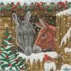 Winter Donkeys, Karte 18x18cm Crystal Art