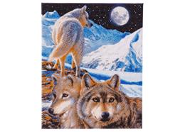 Wölfe, Wächter der Nacht Bild 40x50cm Crystal Art Kit