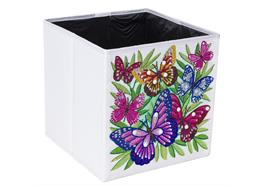 Wunderschöne Schmetterlinge Faltbare Aufbewahrungsbox Crystal Art 30x30cm