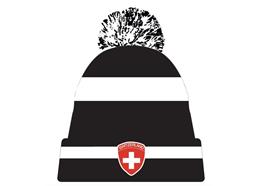 Zipfelmütze schwarz/weiss Switzerland