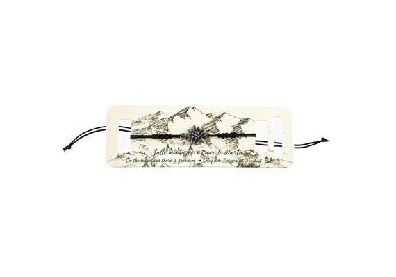 Armband schwarz mit Edelweiss silber, div. Farbe