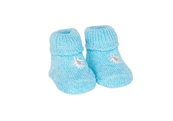 Baby Hausschuhe blau mit Edelweiss, 0-12M