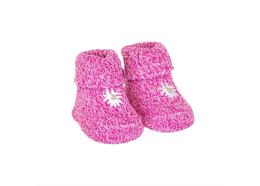 Baby Hausschuhe pink mit Edelweiss, 0-12M