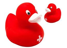 Badeente Schweiz, rot
