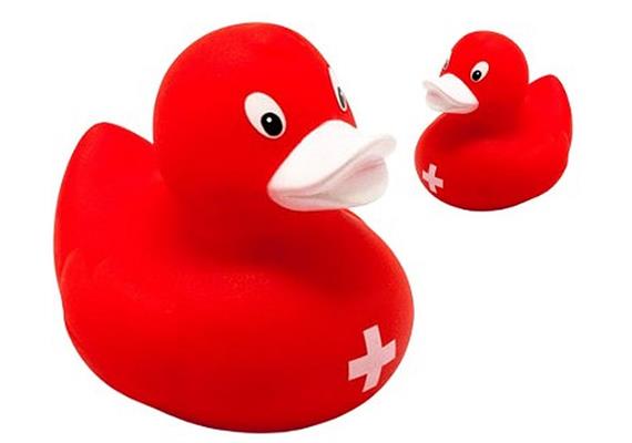 Badeente Schweiz, rot