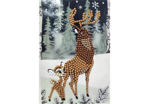 Bambi and Son, 10x15cm Crystal Art Card