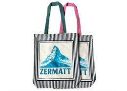 Baumwoll Tasche gestreift - Zermatt Matterhorn, 2 assortiert
